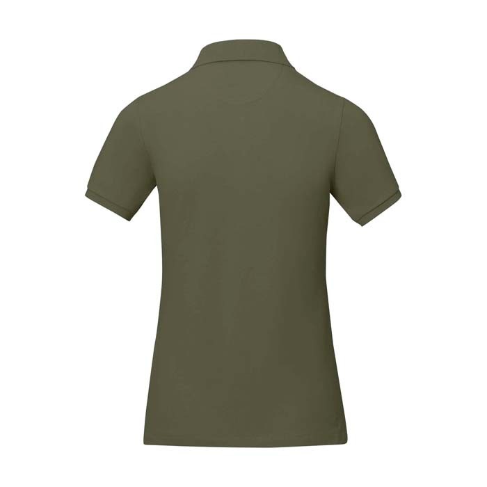 Polo de manga corta para mujer en punto piqué 200 g/m2 Elevate Life color verde oliva segunda vista trasera Polo de manga corta para mujer en punto piqué 200 g/m2 Elevate Life color verde oliva segunda vista trasera