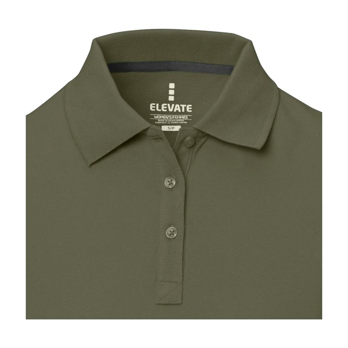 Polo de manga corta para mujer en punto piqué 200 g/m2 Elevate Life color verde oliva vista detalle 1 Polo de manga corta para mujer en punto piqué 200 g/m2 Elevate Life color verde oliva vista detalle 1