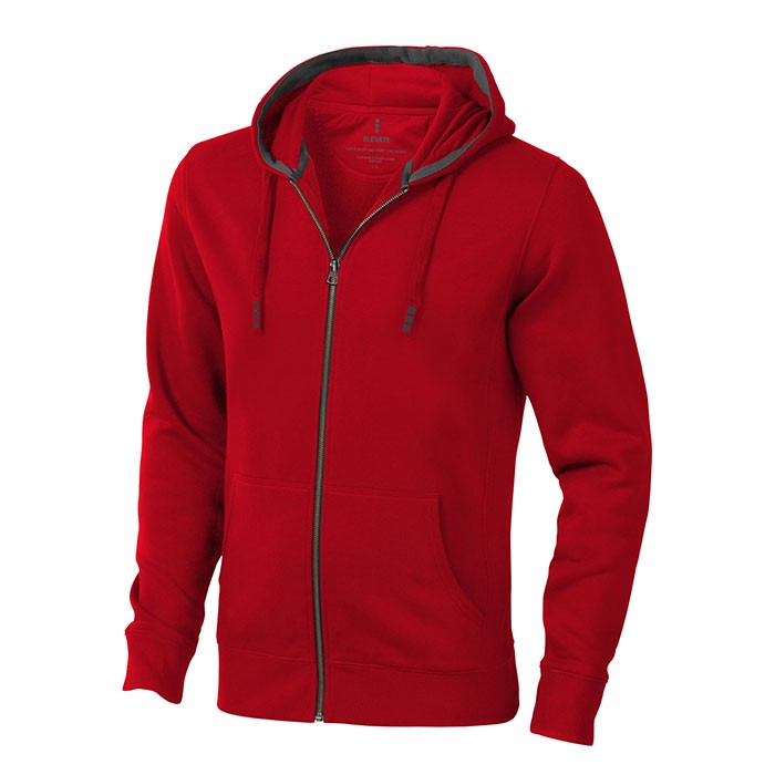 Sudadera con capucha y cremallera 300 g/m2 color rojo