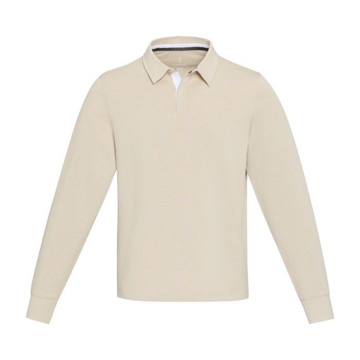 Polo unisex de algodón orgánico estilo rugby 280 g/m2 Elevate NXT segunda vista frontal Polo unisex de algodón orgánico estilo rugby 280 g/m2 Elevate NXT segunda vista frontal