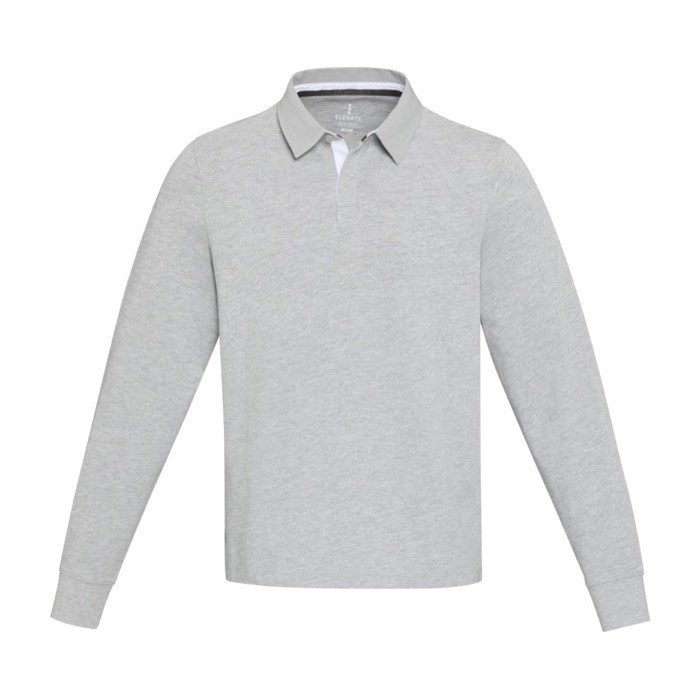 Polo unisex de algodón orgánico estilo rugby 280 g/m2 Elevate NXT segunda vista frontal Polo unisex de algodón orgánico estilo rugby 280 g/m2 Elevate NXT segunda vista frontal