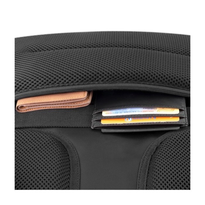 Mochila impermeable antirrobo de poliéster reciclado vista complemento