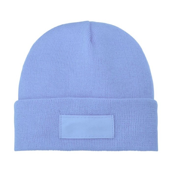 Gorro con parche color azul claro