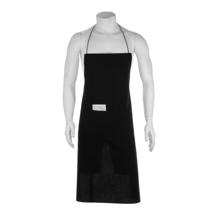 Delantal de algodón y poliéster con corte por encima de la rodilla