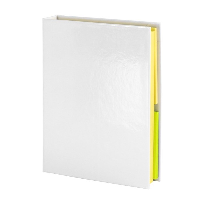 Bloc de notas adhesivas de tapa dura en varios tamaños y colores color blanco