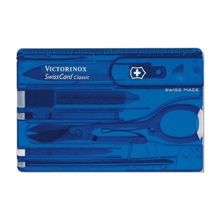 Caja de múltiples herramientas Victorinox SwissCard Classic color azul primera vista
