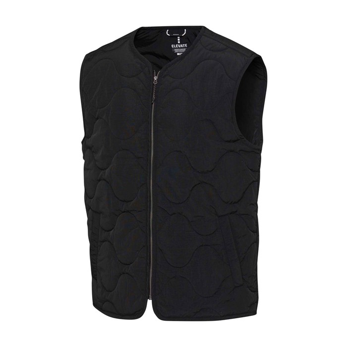 Chaleco unisex de nailon reciclado con efecto texturizado 110 g/m2 Elevate NXT color negro