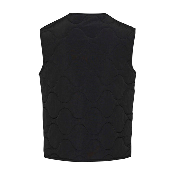 Chaleco unisex de nailon reciclado con efecto texturizado 110 g/m2 Elevate NXT color negro segunda vista trasera