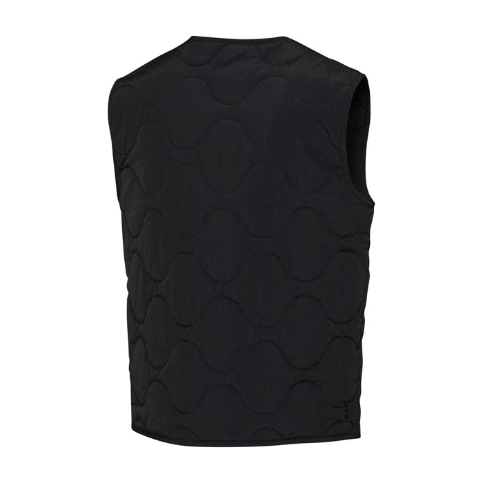 Chaleco unisex de nailon reciclado con efecto texturizado 110 g/m2 Elevate NXT color negro tercera vista trasera