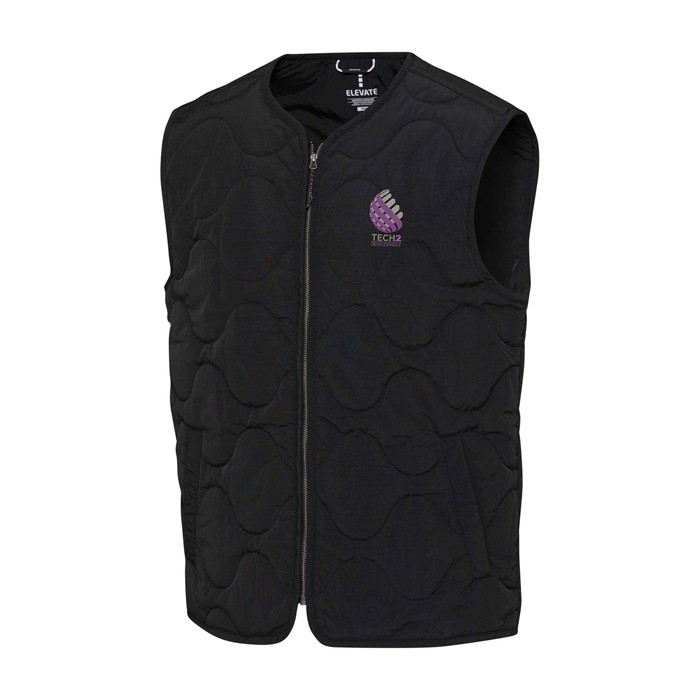 Chaleco unisex de nailon reciclado con efecto texturizado 110 g/m2 Elevate NXT color negro