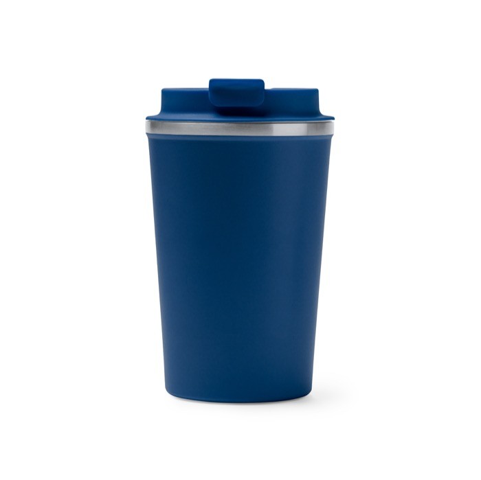 Vaso térmico de acero inoxidable con tapa roscada antifugas 450ml color azul marino segunda vista