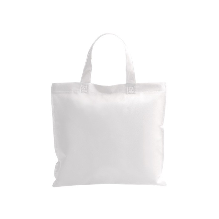 Bolsa sin tejer de asas cortas 80 g/m2 color blanco