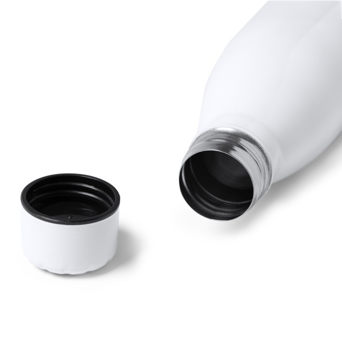 Botella de acero inoxidable para sublimación 700ml color blanco vista detalle 3