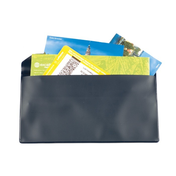 Portadocumentos ideal para llevar la documentación para viajar color azul marino vista 1