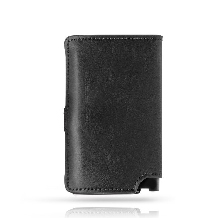 Cartera de cuero sintético con tarjetero automático con RFID color negro vista detalle 2