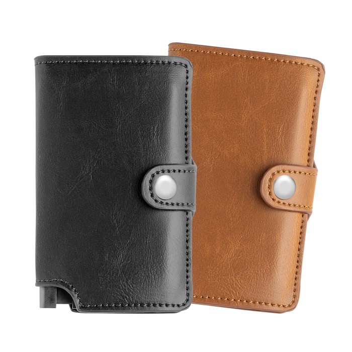 Cartera de cuero sintético con tarjetero automático con RFID