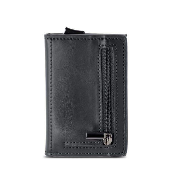 Monedero y tarjetero con protección RFID y acceso con un solo click color negro vista 1 Monedero y tarjetero con protección RFID y acceso con un solo click color negro vista 1