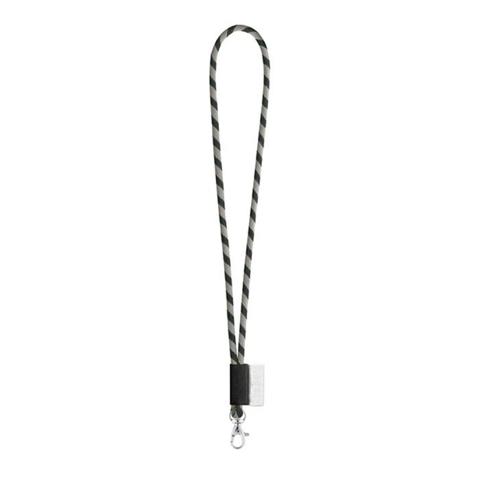Lanyards impresos de forma tubular color gris