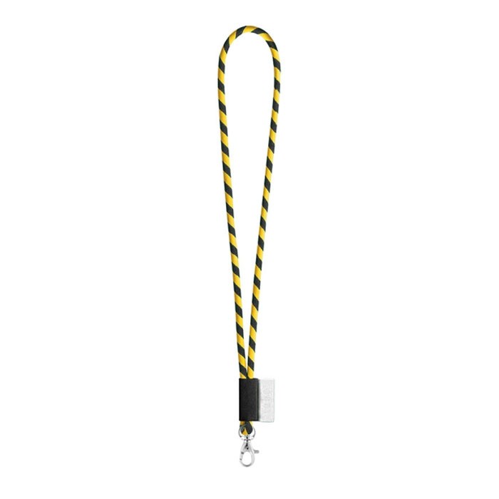 Lanyards impresos de forma tubular color amarillo