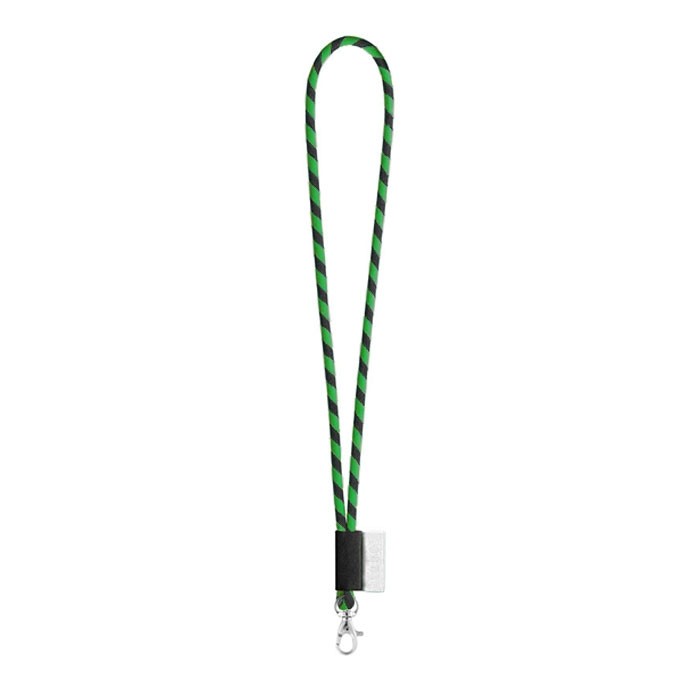 Lanyards impresos de forma tubular color verde