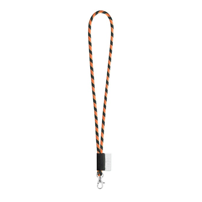 Lanyards impresos de forma tubular color naranja