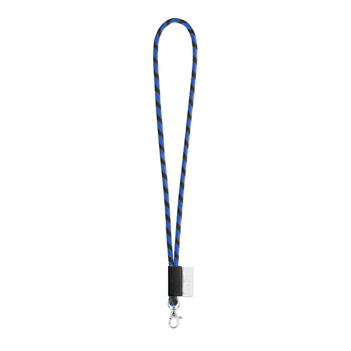 Lanyards impresos de forma tubular color azul real