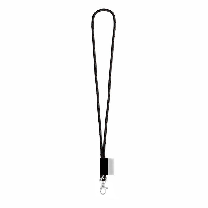 Lanyards cilíndricos con complementos color negro