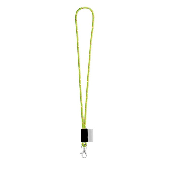 Lanyards cilíndricos con complementos color amarillo