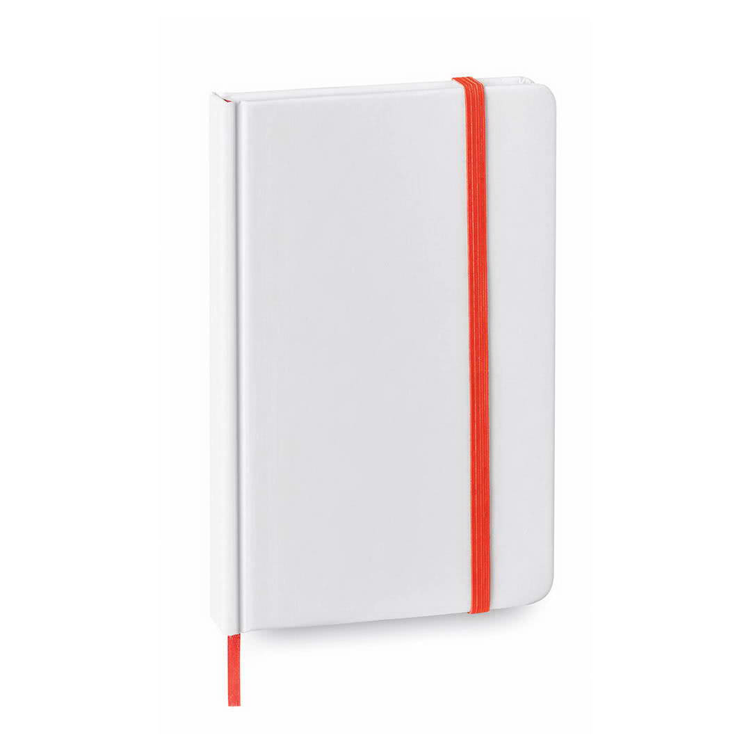 Libreta pequeña blanca A6 personalizable color rojo