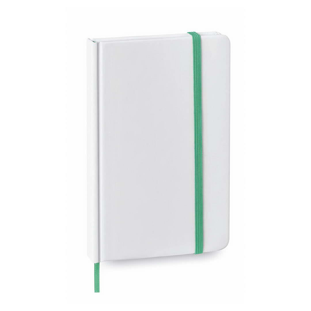 Libreta pequeña blanca A6 personalizable color verde
