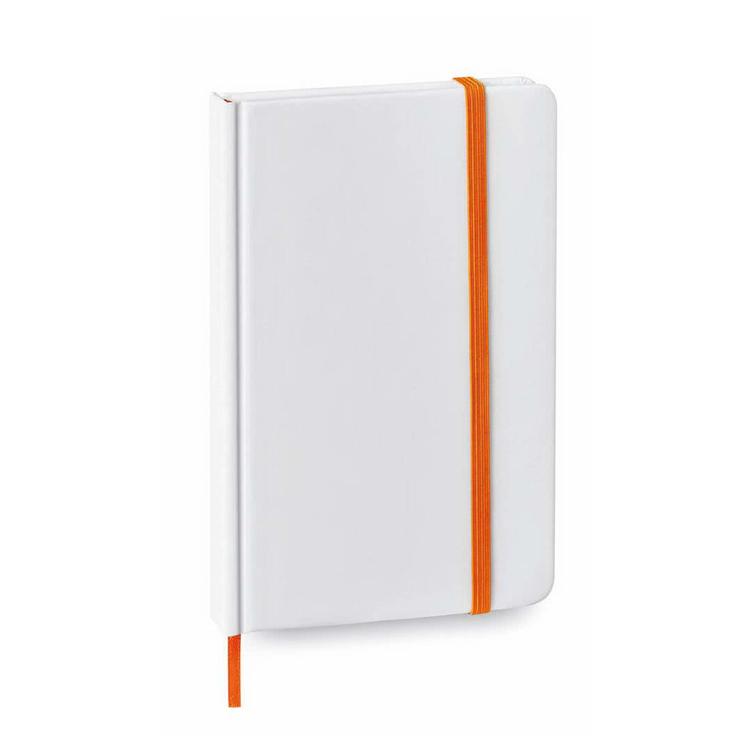 Libreta pequeña blanca A6 personalizable color naranja