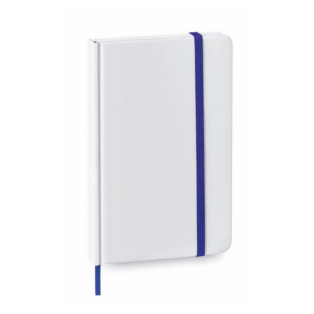 Libreta pequeña blanca A6 personalizable color azul