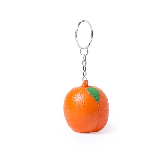 Llavero antiestrés con forma de fruta color naranja Llavero antiestrés con forma de fruta color naranja