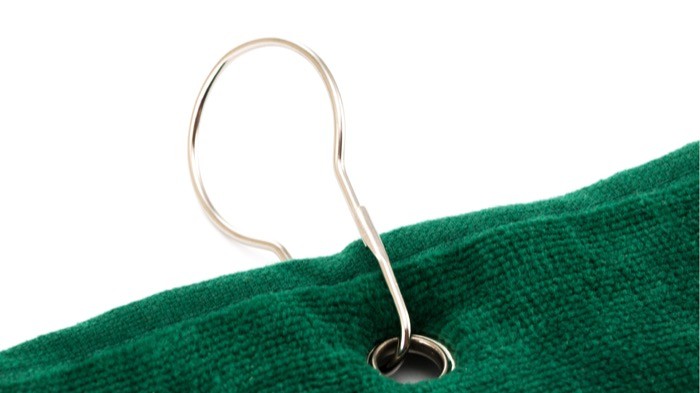 Toalla de algodón absorbente con mosquetón de transporte 40x50cm color verde oscuro sexta vista