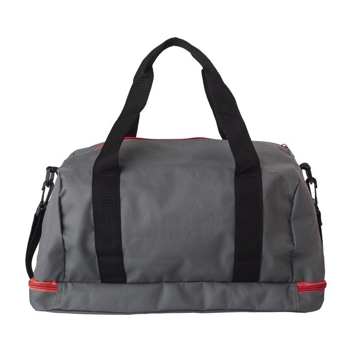 Bolsa de deporte de poliéster con compartimiento para zapatos color rojo primera vista Bolsa de deporte de poliéster con compartimiento para zapatos color rojo primera vista