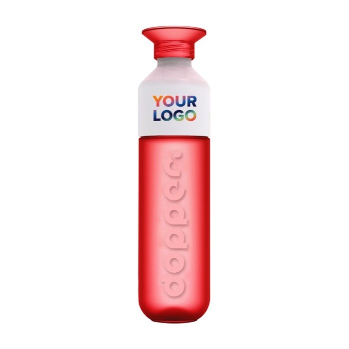Botella reutilizable personalizada Dopper color rojo segunda vista Botella reutilizable personalizada Dopper color rojo segunda vista