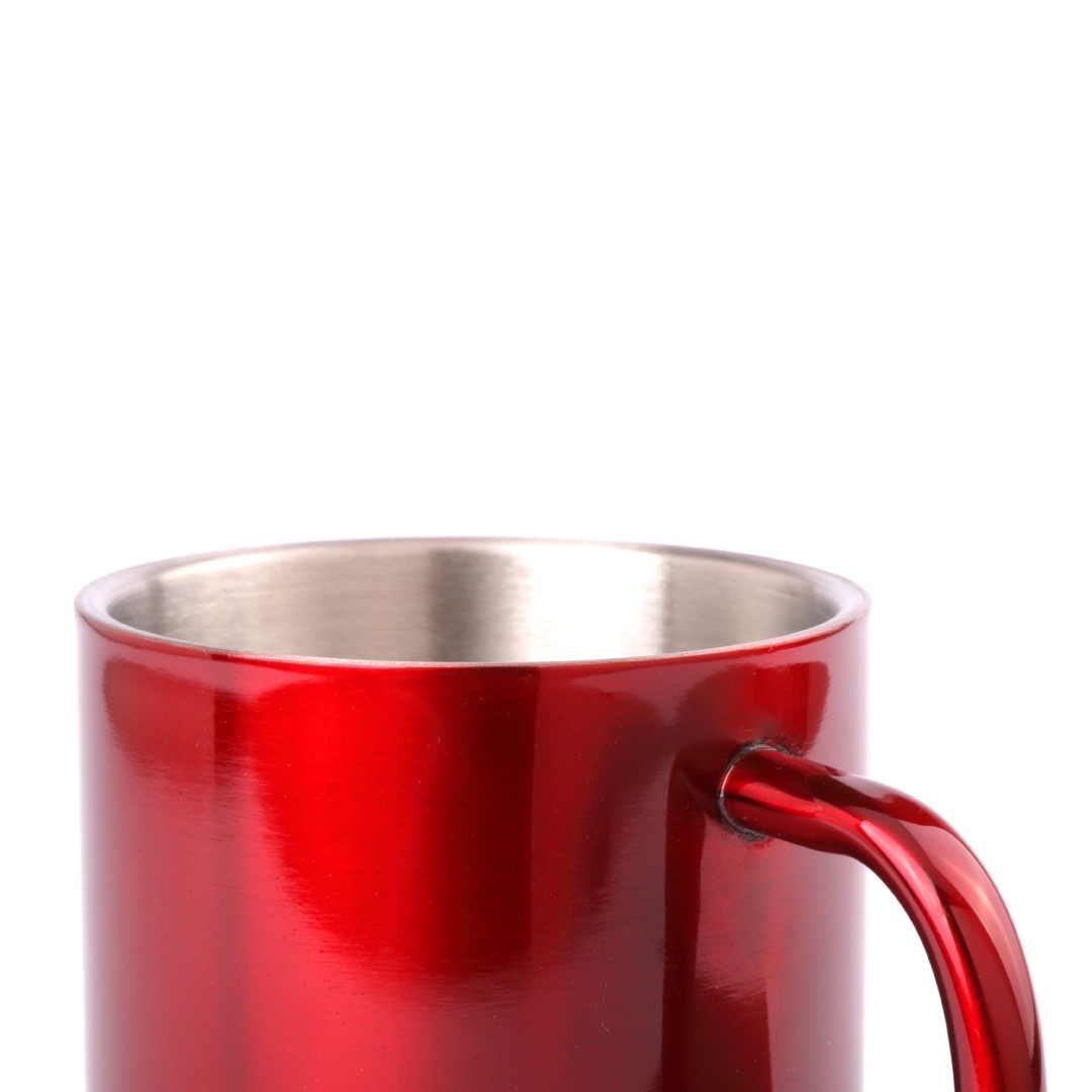 Taza metálica para personalizar color rojo Taza metálica para personalizar color rojo