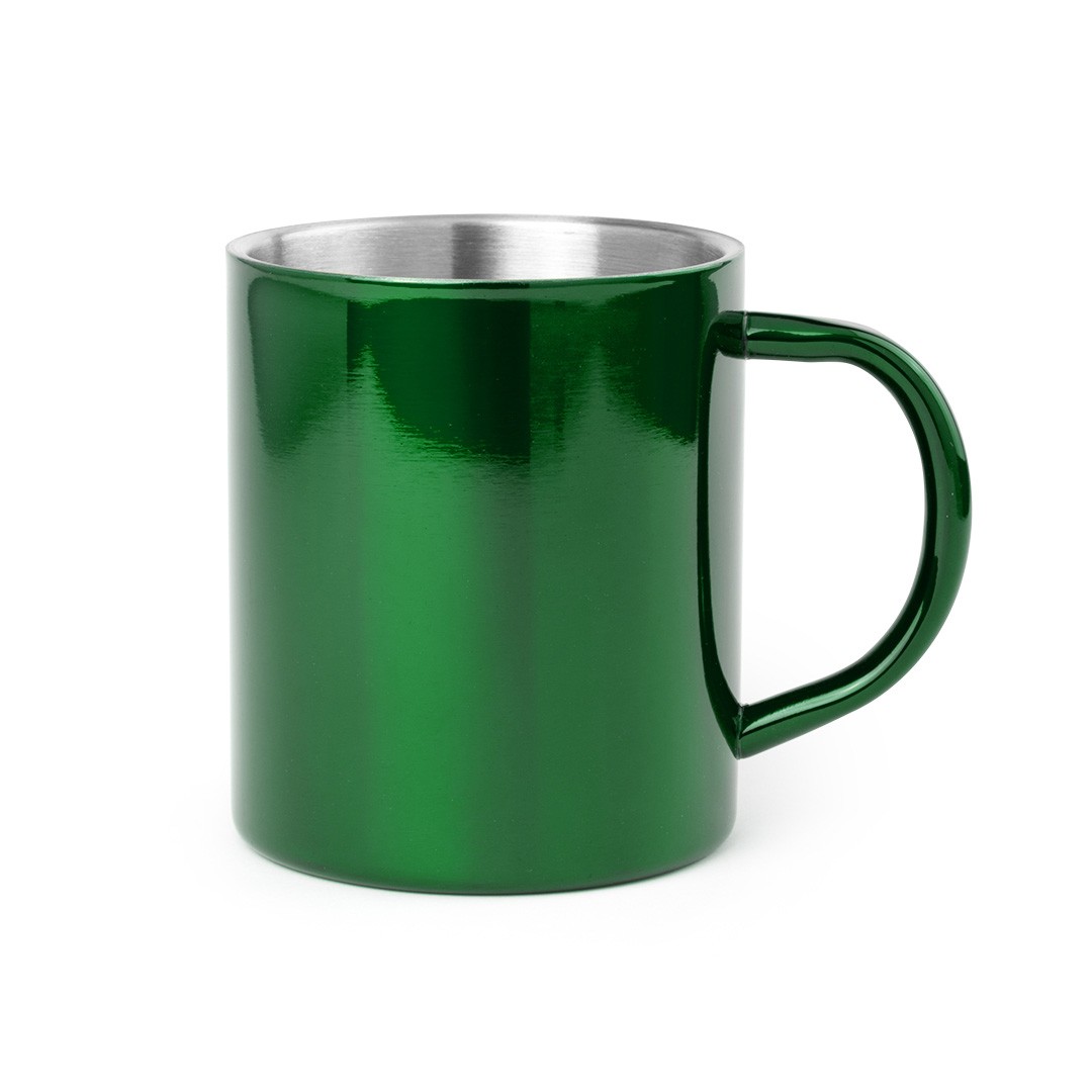 Tazas metálicas personalizadas color verde Tazas metálicas personalizadas color verde