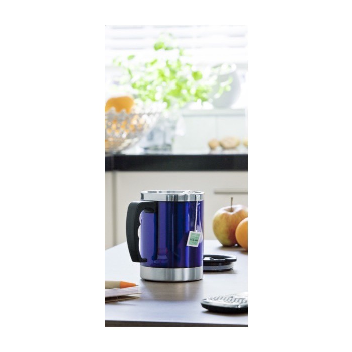 Taza térmica de acero inoxidable y tapa con cierre deslizante primera vista Taza térmica de acero inoxidable y tapa con cierre deslizante primera vista