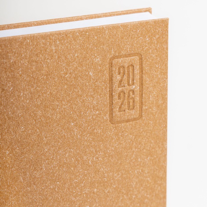 Agenda diaria en español y portugués con cubierta de papel artesanal A5 Agenda diaria en español y portugués con cubierta de papel artesanal A5
