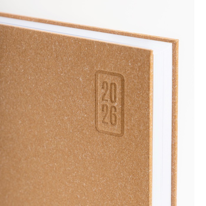 Agenda diaria en español y portugués con cubierta de papel artesanal A5 vista 3 Agenda diaria en español y portugués con cubierta de papel artesanal A5 vista 3