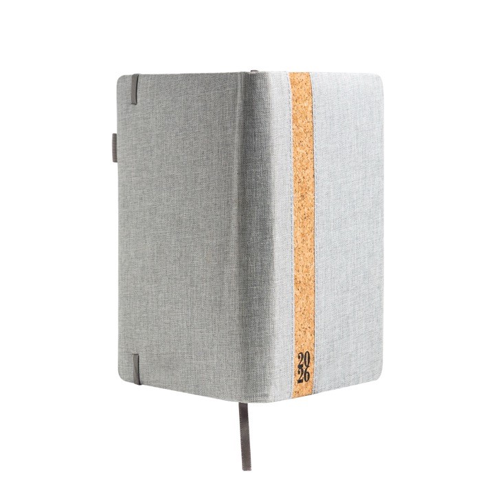 Agenda diaria en español y portugués con funda de lino y corcho A5 Agenda diaria en español y portugués con funda de lino y corcho A5