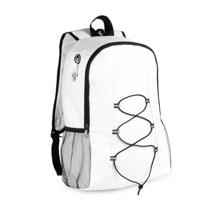 Mochila con salida para auriculares color blanco Mochila con salida para auriculares color blanco