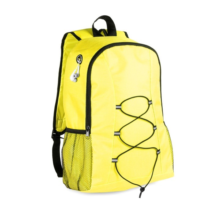 Mochila con salida para auriculares color amarillo Mochila con salida para auriculares color amarillo