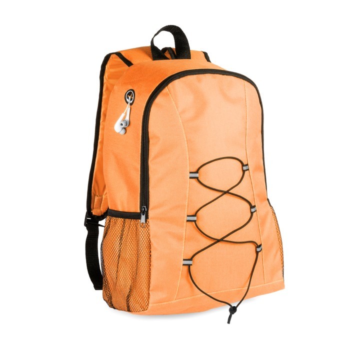 Mochila con salida para auriculares color naranja Mochila con salida para auriculares color naranja