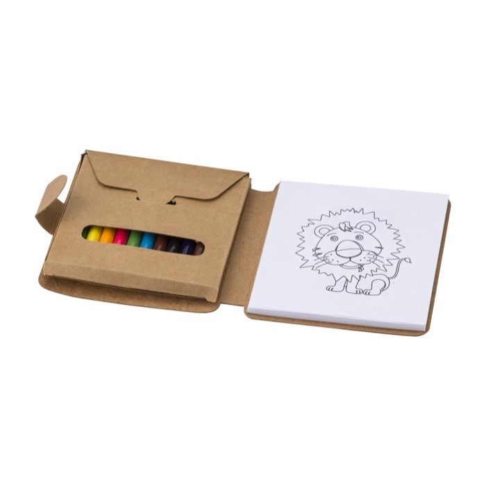 Set para niños con 12 dibujos para colorear y 12 lápices de colores color multicolor segunda vista