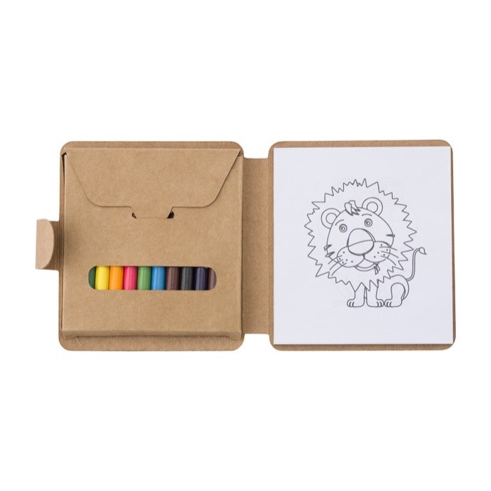 Set para niños con 12 dibujos para colorear y 12 lápices de colores color multicolor cuarta vista