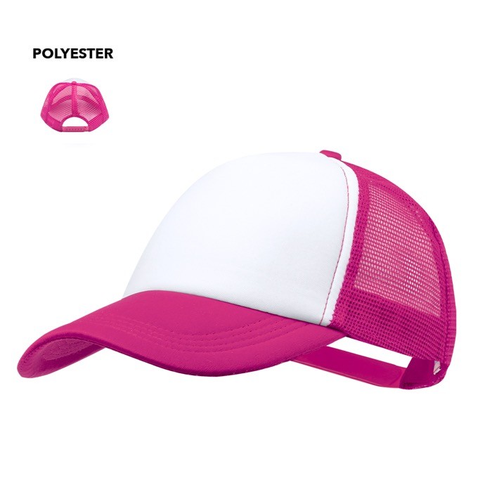 Gorra de poliéster estilo trucker de 5 paneles con cierre ajustable