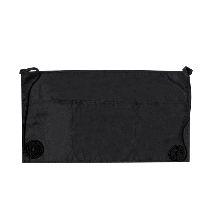 Delantal de poliéster para la cintura con varios bolsillos color negro tercera vista