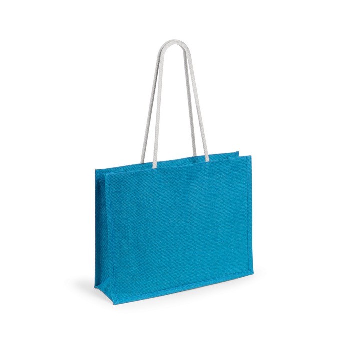 Bolsa de yute en color color azul claro Bolsa de yute en color color azul claro